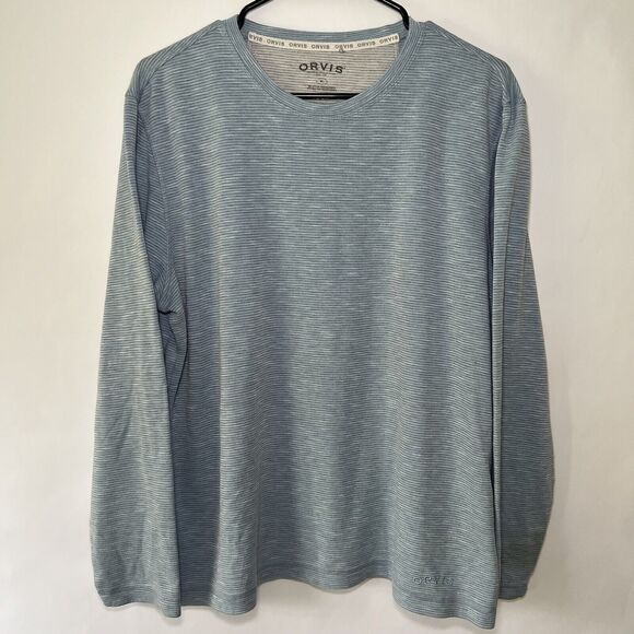 Orvis Sweater Men's Size M Medium Light Blue Classic Collection Pullover Crew - Picture 2 of 6